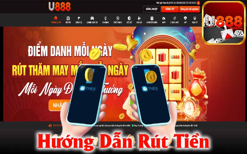 Hướng dẫn rút tiền U888